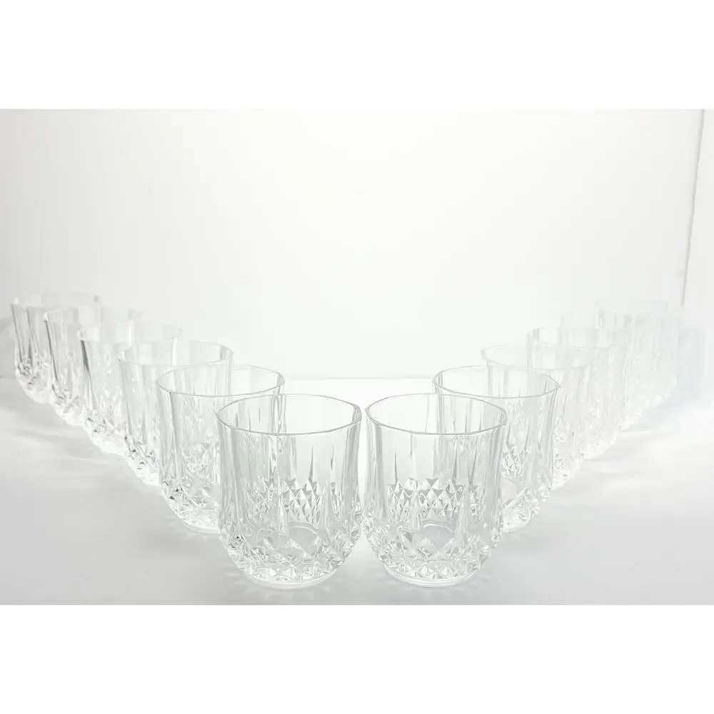 Cristal d’Arques “Longchamp” 12 Crystal Old Fashioned Tumbler Glasses 3.75” 10oz